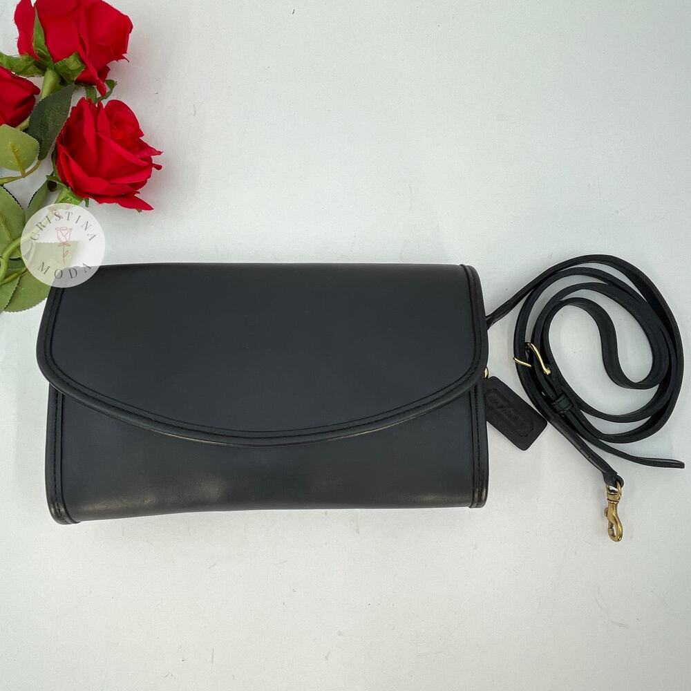 Vintage Coach Sterling Clutch 9945 Navy 1994 USA